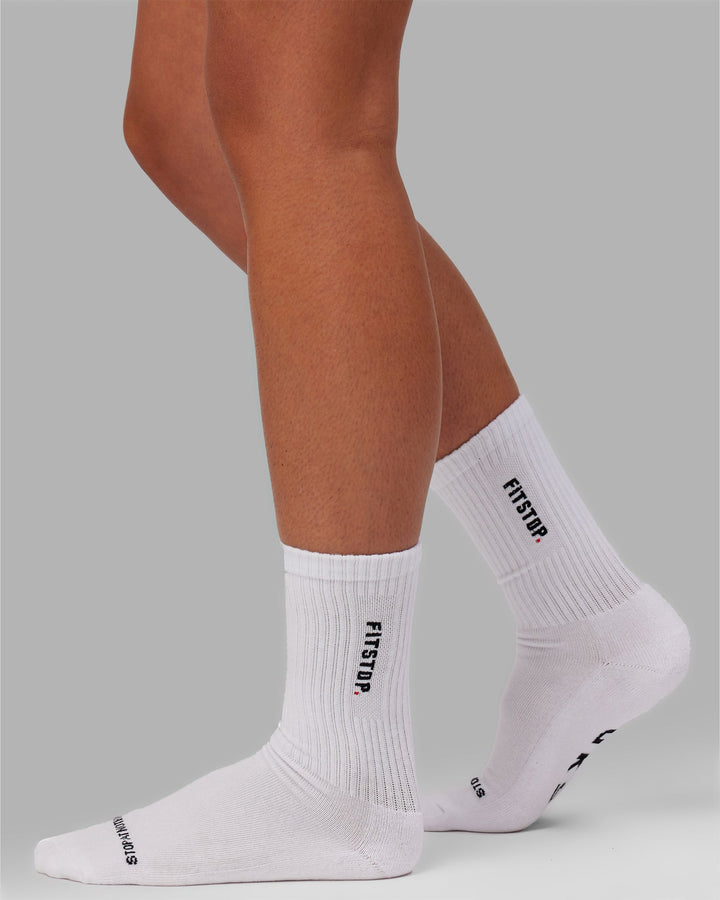 LSKD x Fitstop 3 Pack Crew Socks - White
