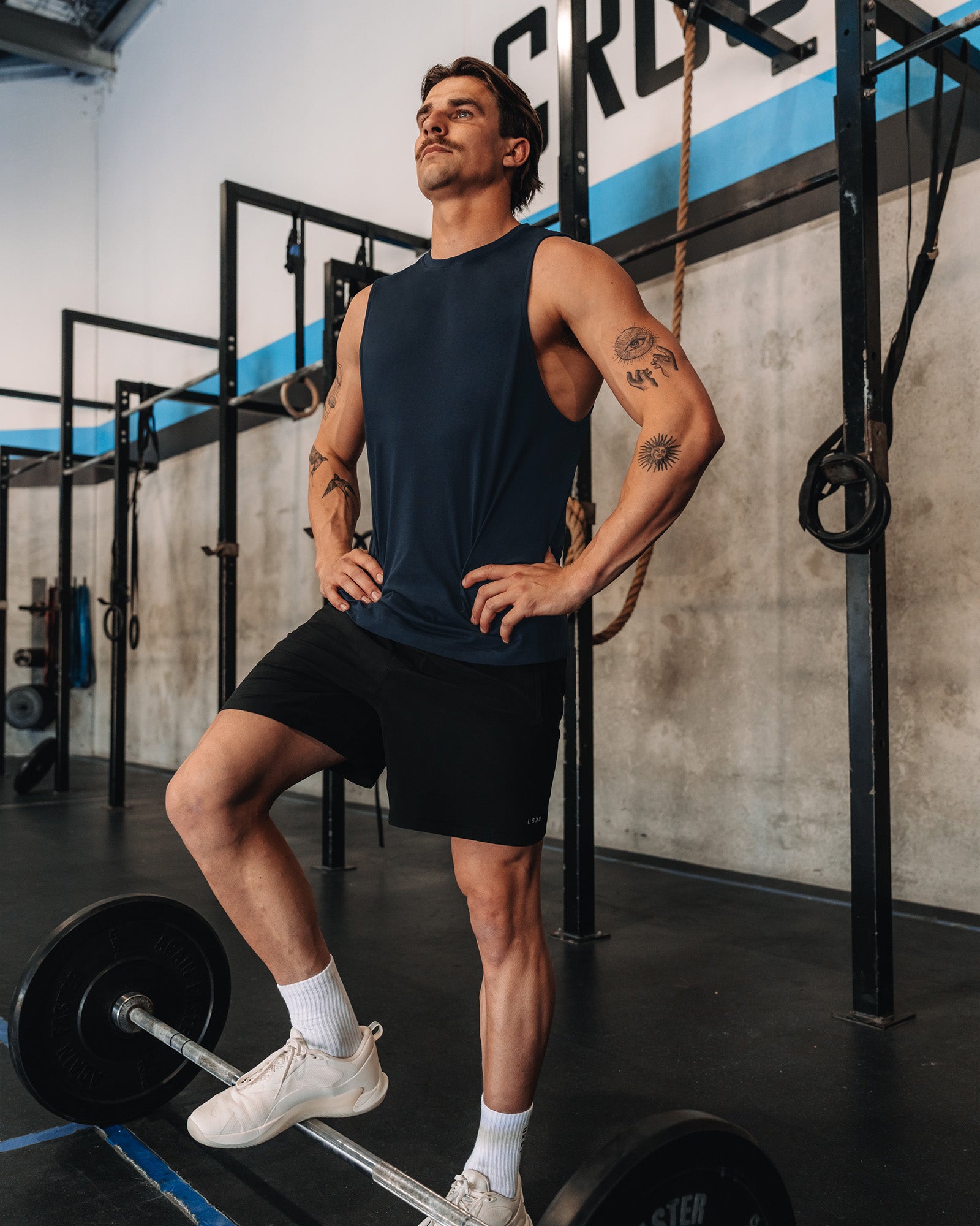 Mens AeroFLX+ Seamless Muscle Tank - Navy | LSKD – LSKD US