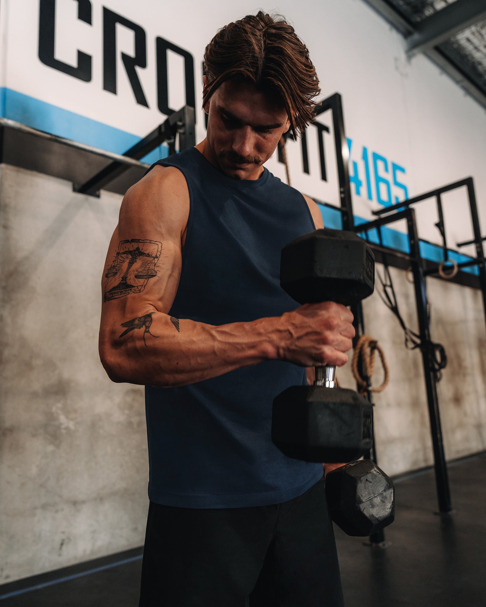 Mens AeroFLX+ Seamless Muscle Tank - Navy | LSKD – LSKD US