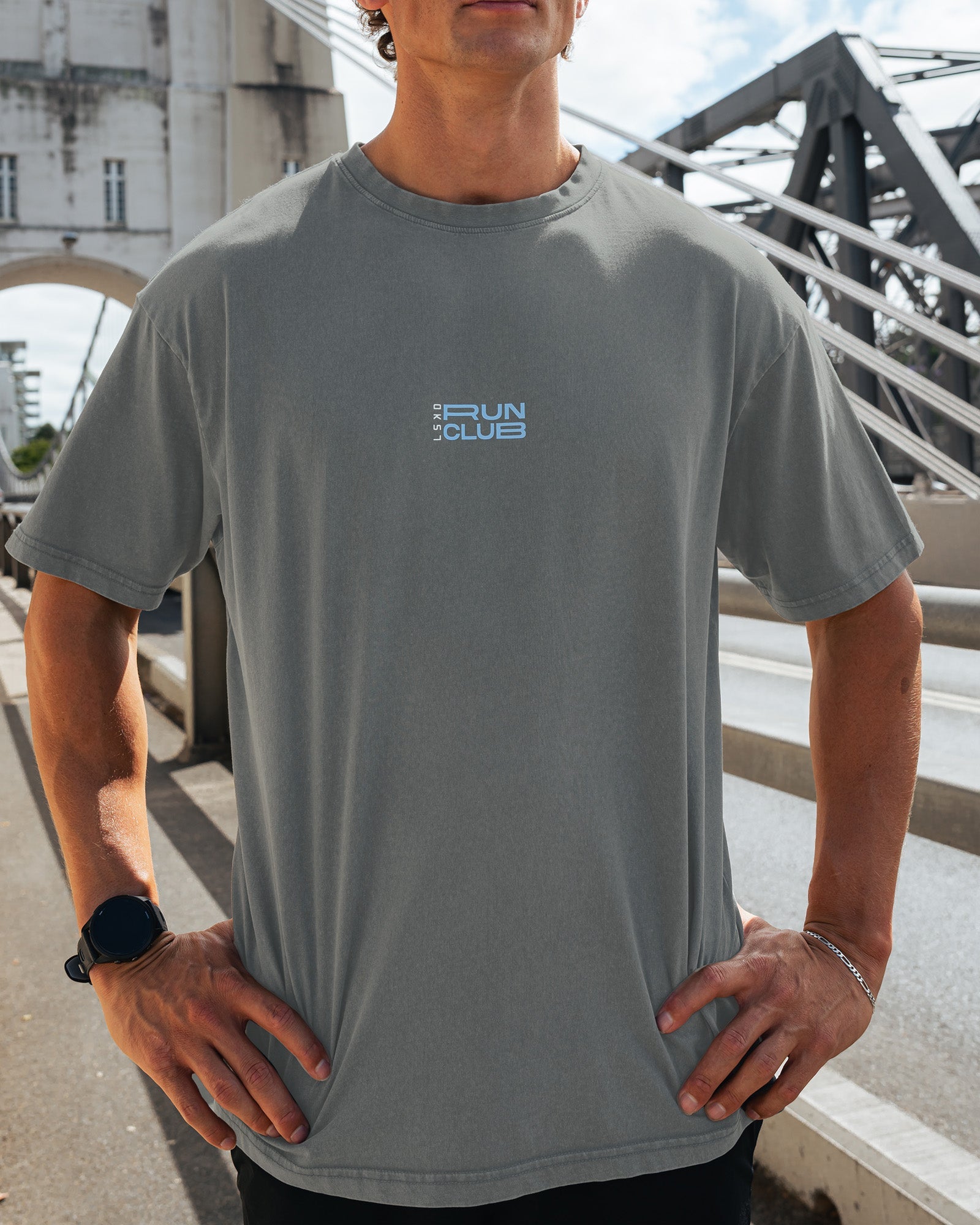 Runner's FLXCotton Oversized Tee - Dark Storm Washed-Open Air