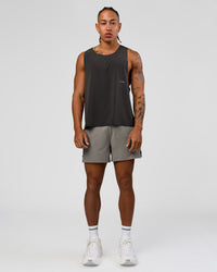 Man wearing Pace 5" Lined Ripstop Short - Storm Front | Model:Malebo | Size:M