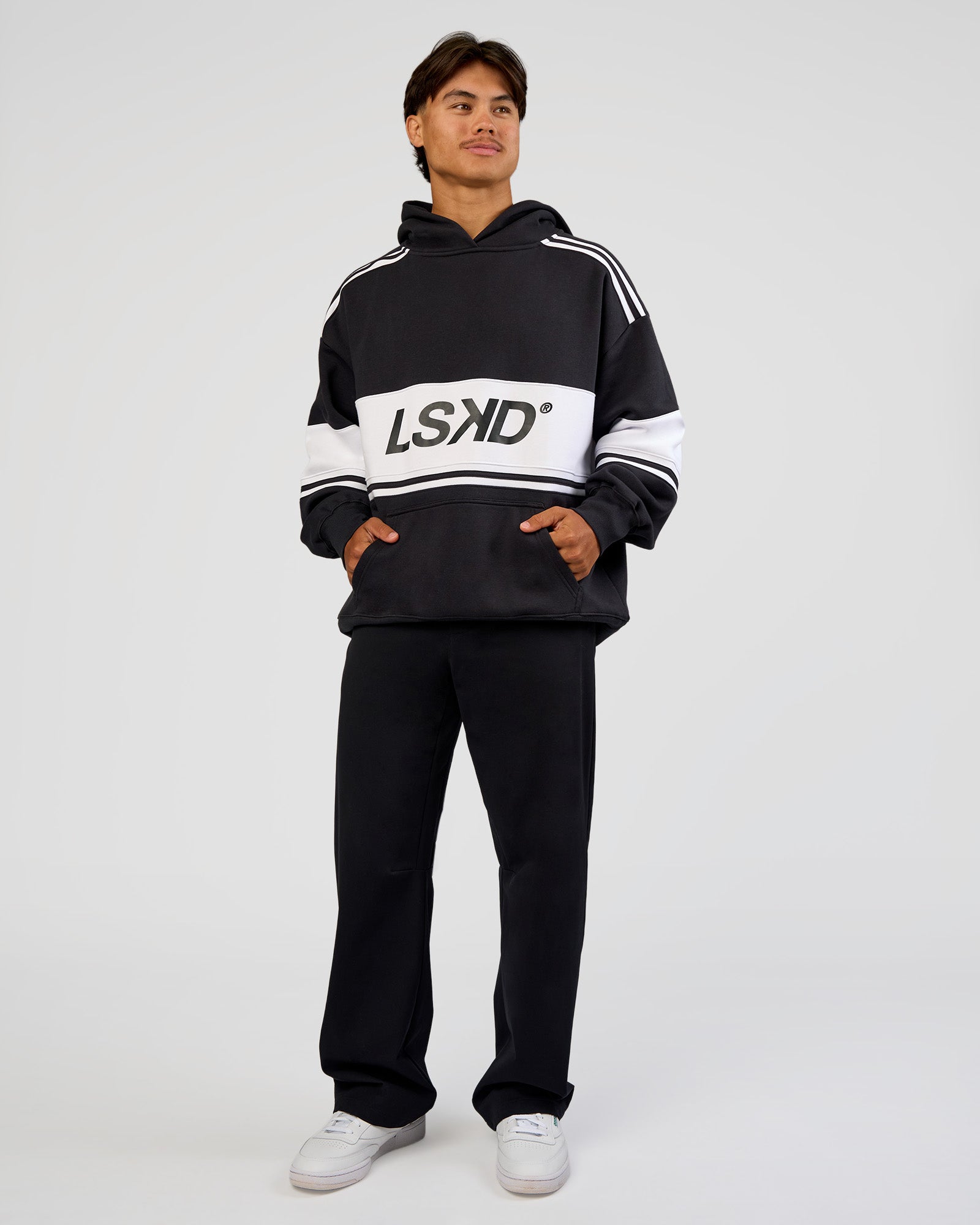 A-Team Oversized Hoodie - Caviar-White | LSKD – LSKD US