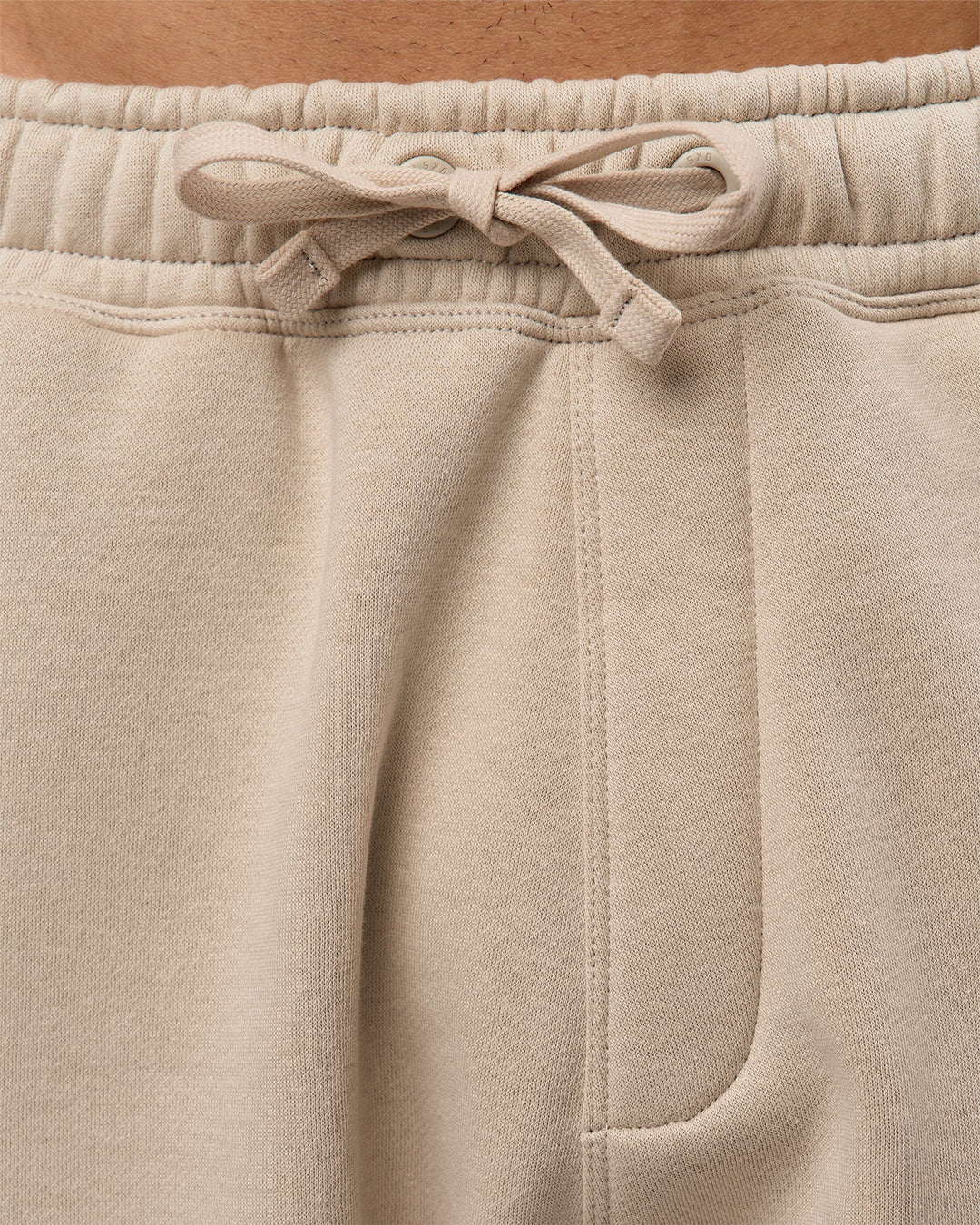 Man wearing Base Baggy Cuffed Track Pant - Shale Beige | Model:Albert | Size:M | - view 7