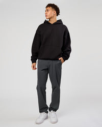 Man wearing Base Oversized Hoodie - Black | Model:Leandro | Size:M | | Thumbnail Index: 4