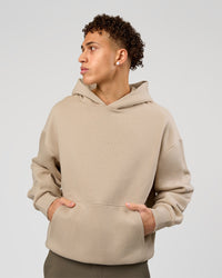 Man wearing Base Oversized Hoodie - Shale Beige | Model:Leandro | Size:M | | Thumbnail Index: 2
