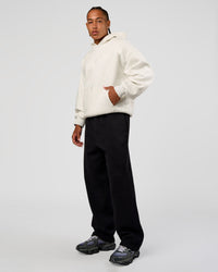 Man wearing Base Oversized Hoodie - Silver Marl | Model:Malebo | Size:M | Thumbnail Index: 7