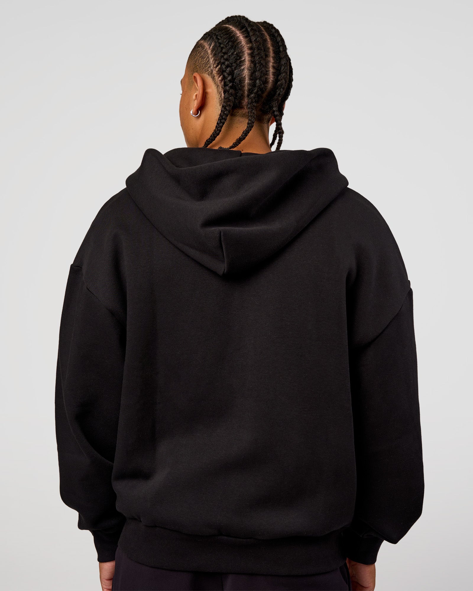 Base Zip Through Oversized Hoodie - Black | LSKD – LSKD US