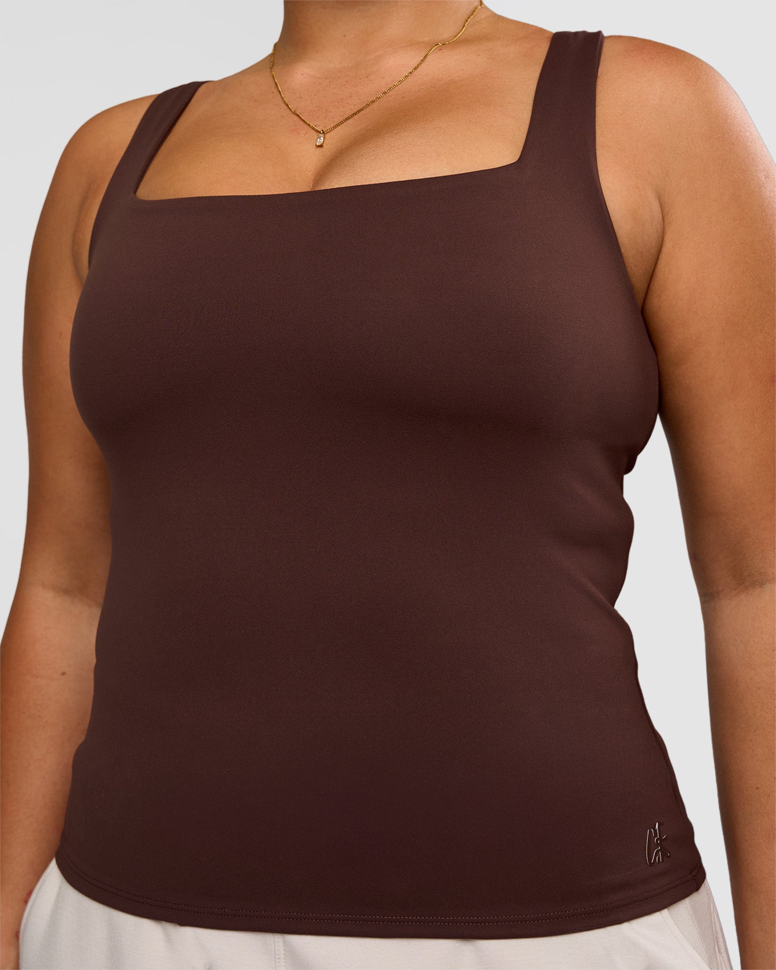 CF Train Hard Shelf Bra Tank - Hot Chocolate | LSKD – LSKD US