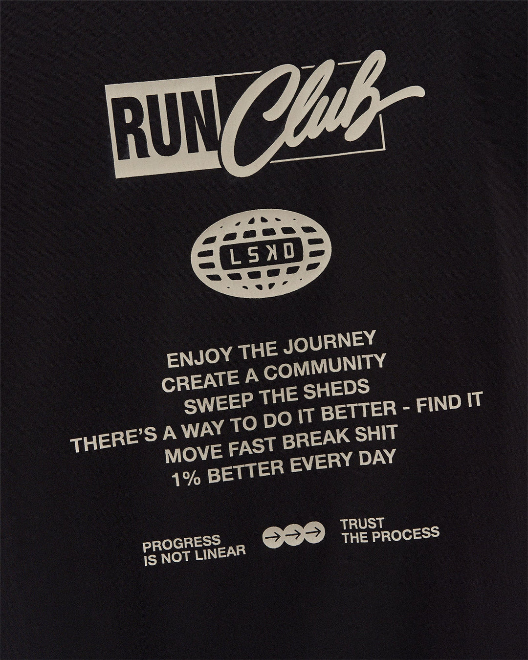 Man wearing Cadence Run Club Script Values Tank - Black-Alloy | Model:Malebo | Size:M