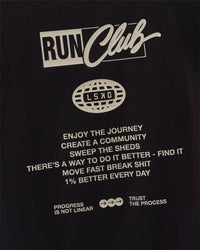 Man wearing Cadence Run Club Script Values Tank - Black-Alloy | Model:Malebo | Size:M