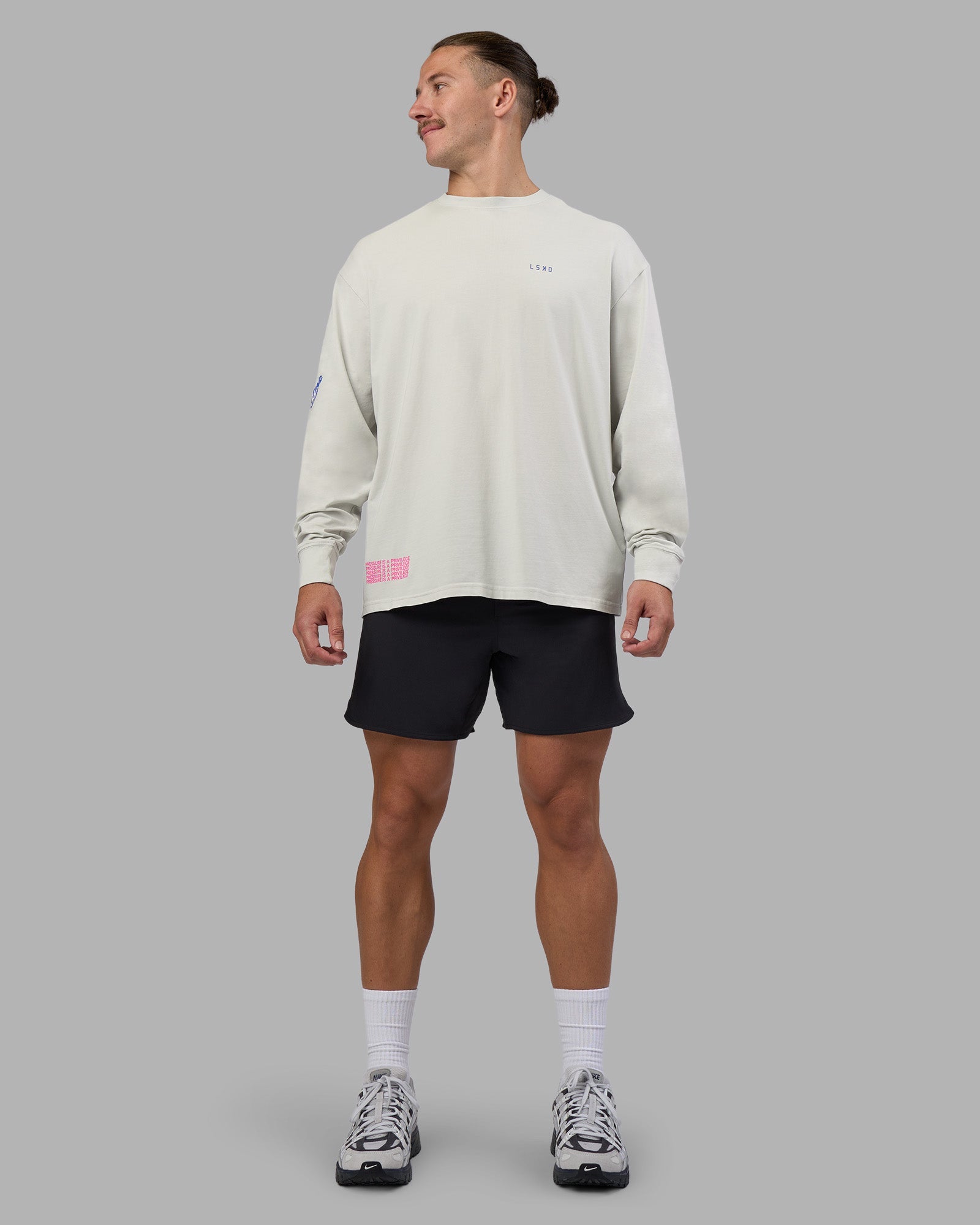 Cali FLXCotton Oversized Long Sleeve Tee - Digital Mist Washed