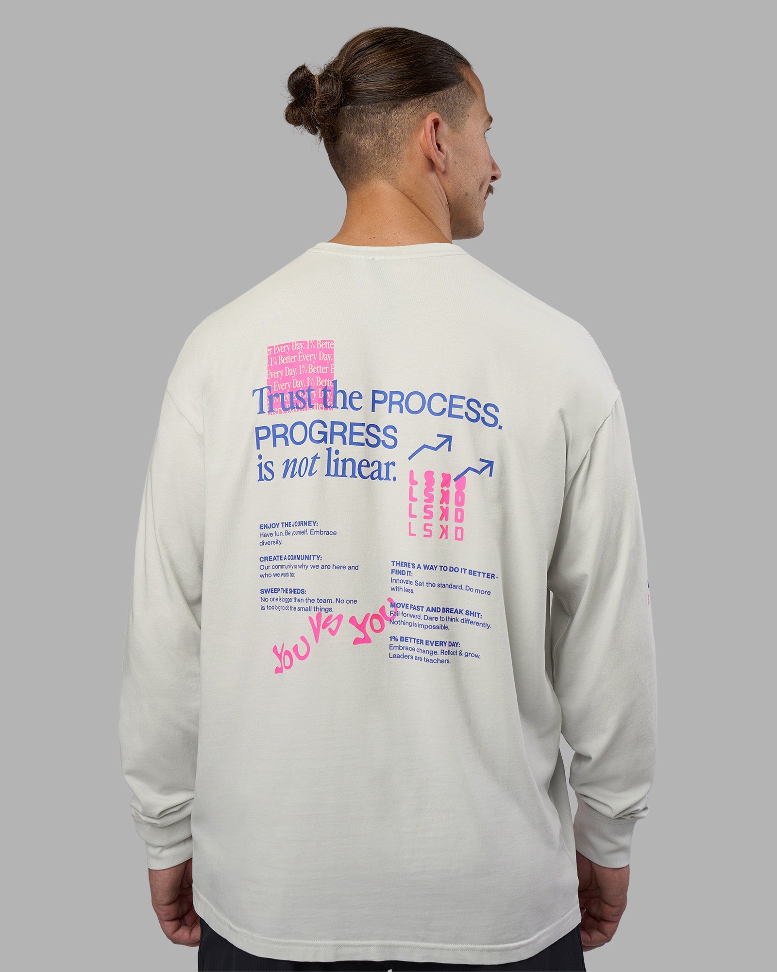 Cali FLXCotton Oversized Long Sleeve Tee - Digital Mist Washed