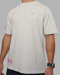 Man wearing Cali FLXCotton Oversized Tee - Digital Mist Washed | Model:Jaiden | Size:M