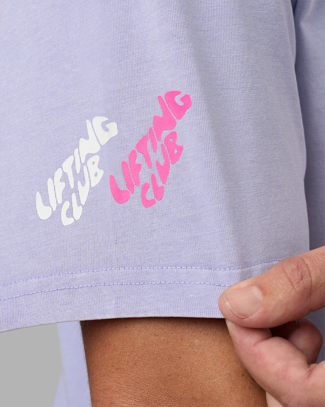 Man wearing Cali FLXCotton Oversized Tee - Sweet Lavender Washed | Model:Jaiden | Size:M