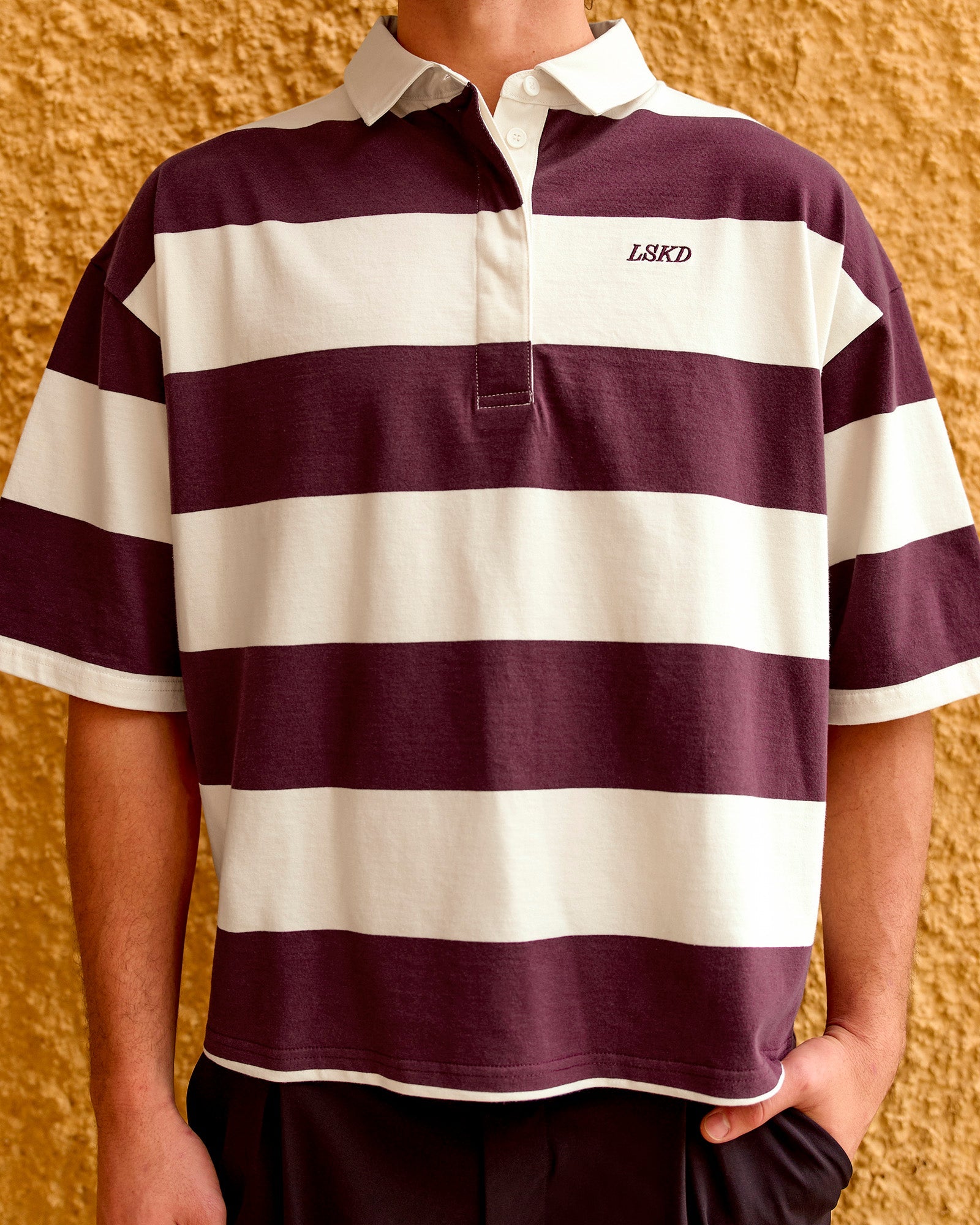 Oversized Rugby Polo - Off White-Cherry | LSKD – LSKD US