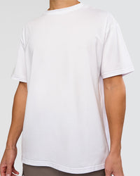 Man wearing Forever EffortlessTech Tee - White | Model:Leandro | Size:M | Thumbnail Index: 3