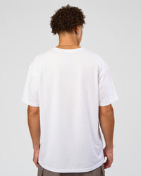 Man wearing Forever EffortlessTech Tee - White | Model:Leandro | Size:M | Thumbnail Index: 1
