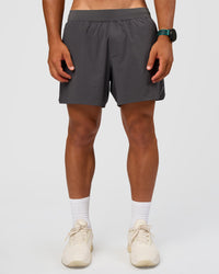 Man wearing Functional Training 5" Short - Dark Storm | Model:George | Size:M | Thumbnail Index: 1