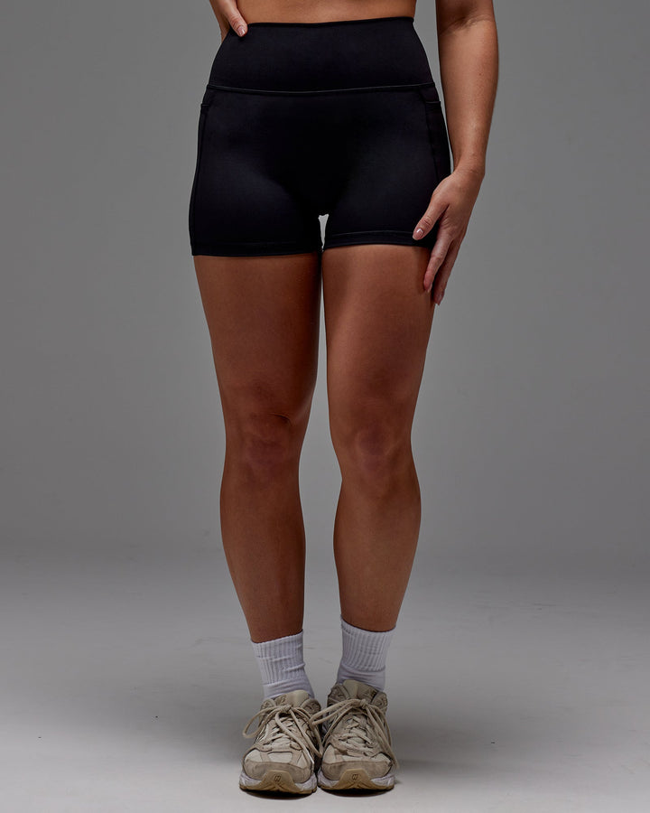 Woman wearing Fusion X-Short Tight With Pockets in Black | Size:M
