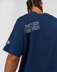 Man wearing GG Heavyweight Oversized Tee - Future Navy | Model:Malebo | Size:M | Thumbnail Index: 14