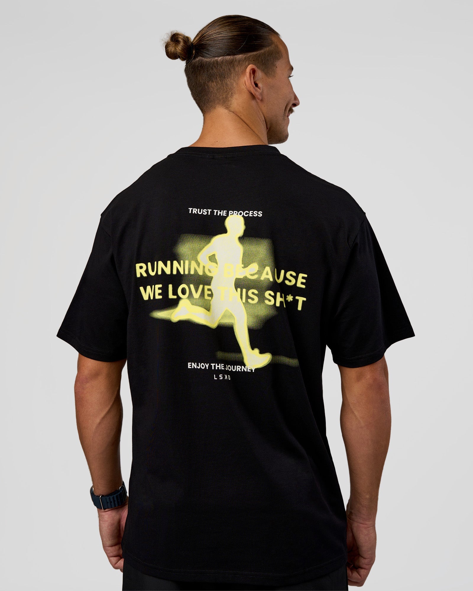 High Run FLXCotton Oversized Tee - Black-Yellow Fizz | LSKD – LSKD US