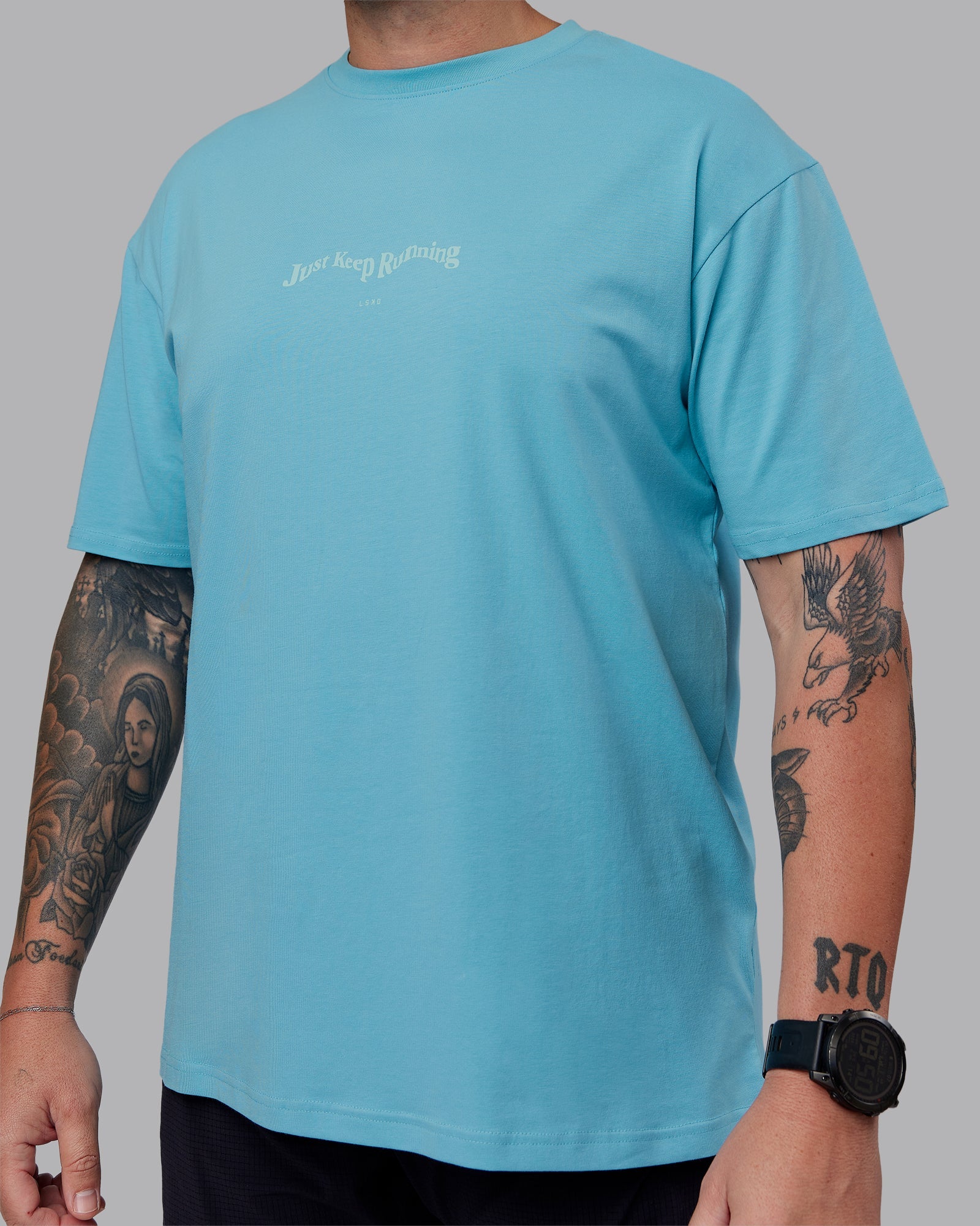 SALSATION　Tshirt with split　S　Light blue SALSATION Tshirt with split S Light blue Storm Blue Tee
