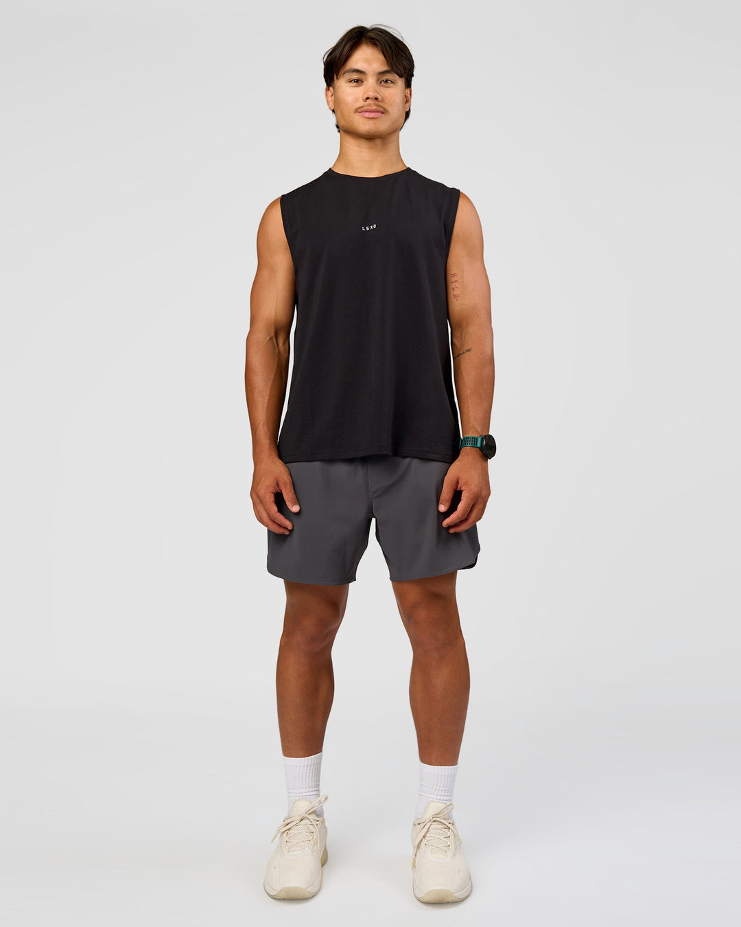 Man wearing Lift 6" Short - Dark Storm | Model:George | Size:M