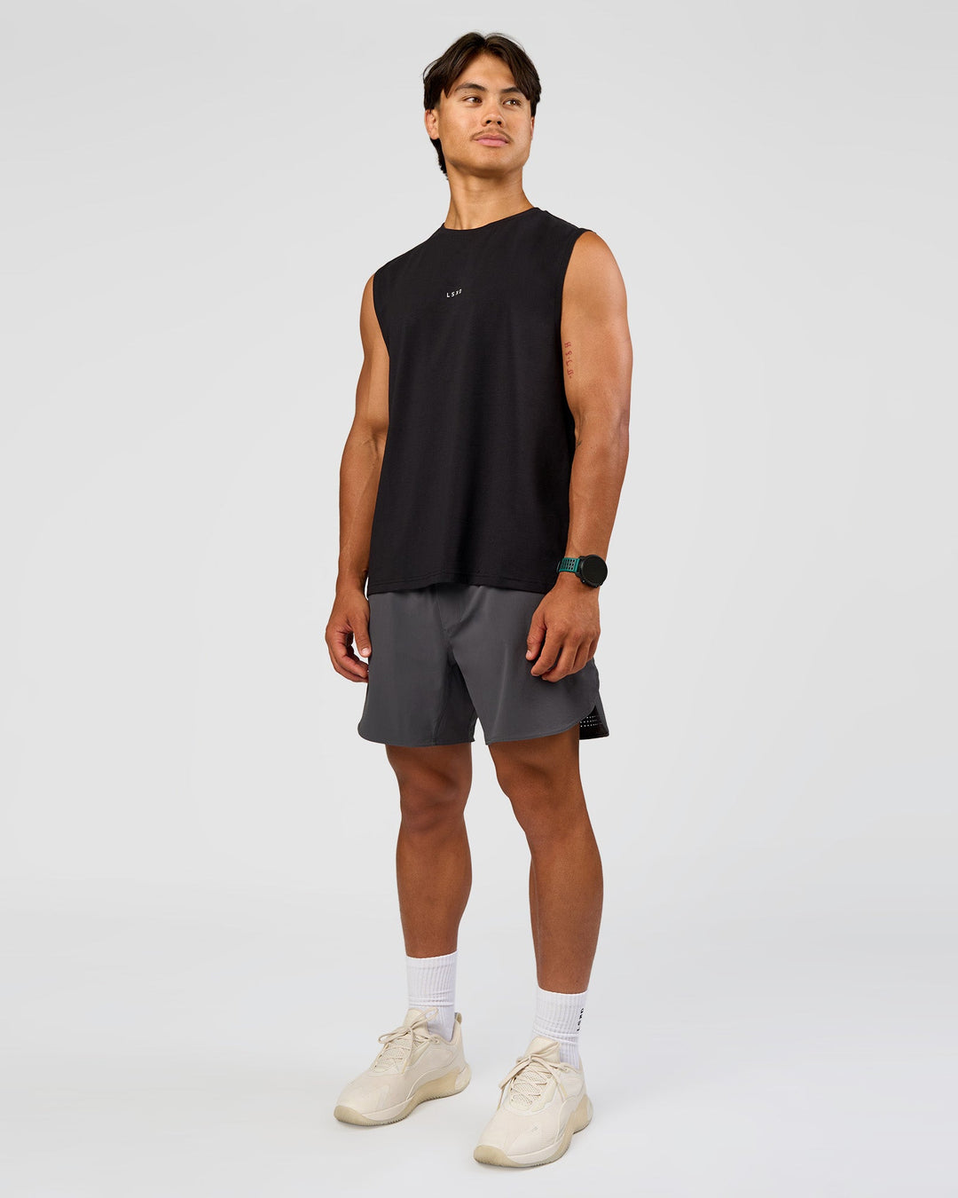 Man wearing Lift 6" Short - Dark Storm | Model:George | Size:M