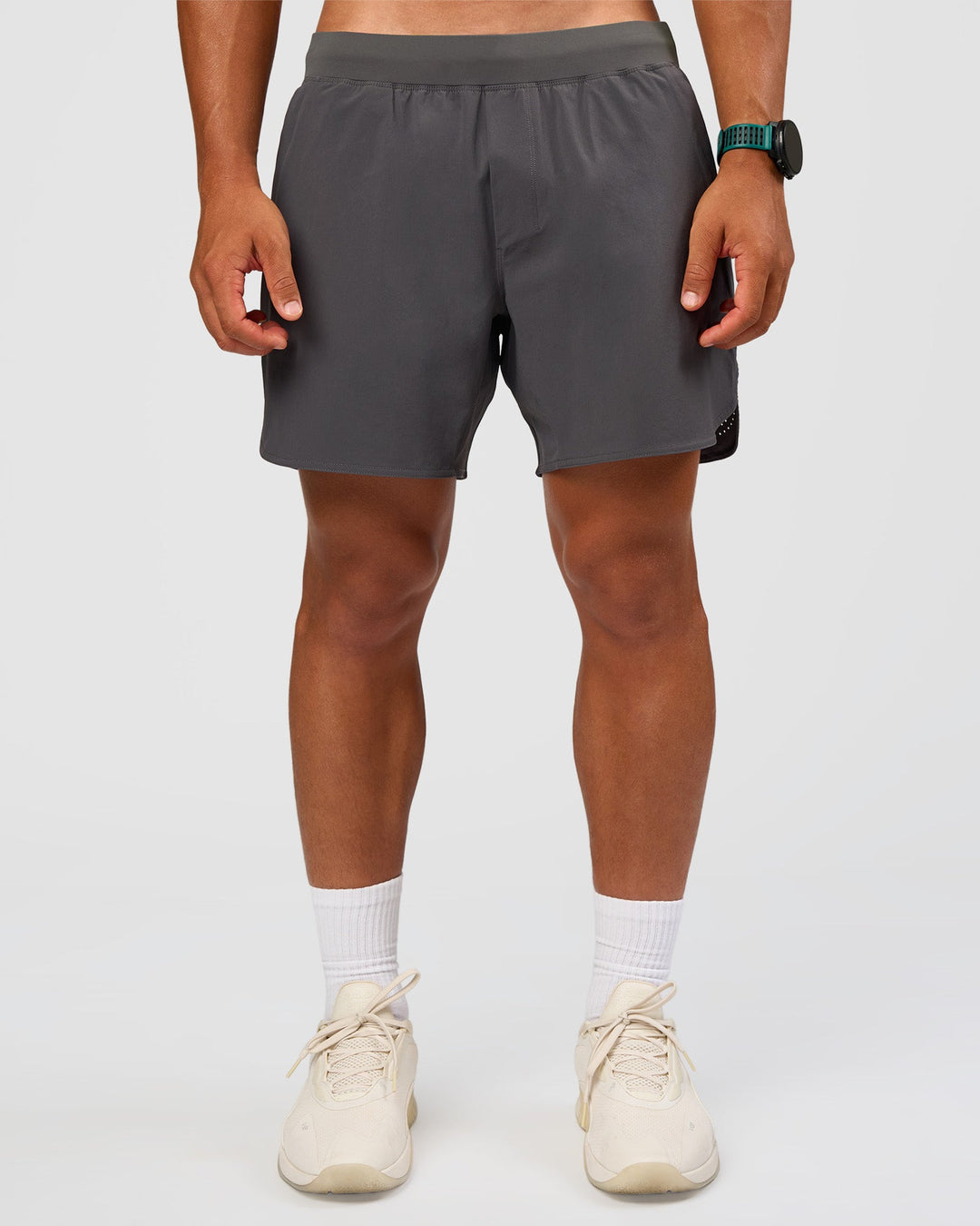 Man wearing Lift 6" Short - Dark Storm | Model:George | Size:M