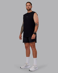 Man wearing Lift Lined 6" Short in Black-Reflective | Size:M