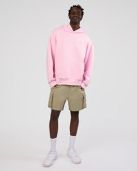 Man wearing Love The Journey Unisex Oversized Hoodie - Marshmallow-White | Model:Okello | Size:M