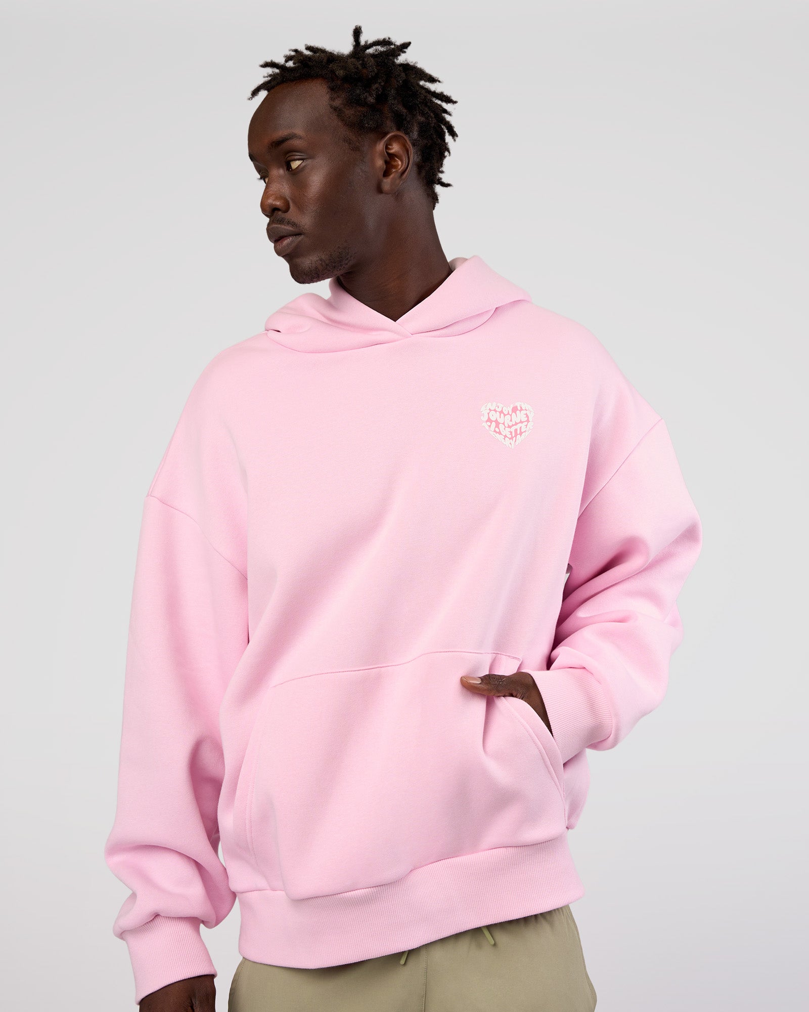 Love The Journey Unisex Oversized Hoodie in Marshmallow-White