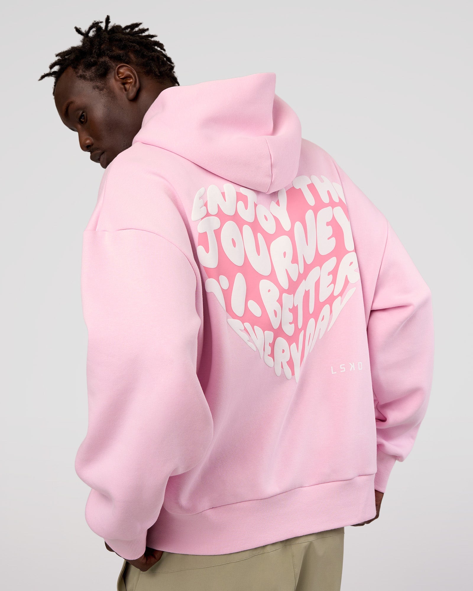 Love The Journey Unisex Oversized Hoodie in Marshmallow-White