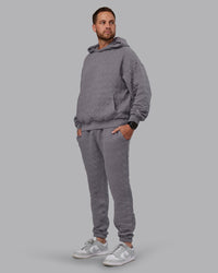 Man wearing MVP Quilted Track Pant - Storm Front-Geometric | Model:Macca | Size:M