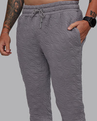 Man wearing MVP Quilted Track Pant - Storm Front-Geometric | Model:Macca | Size:M