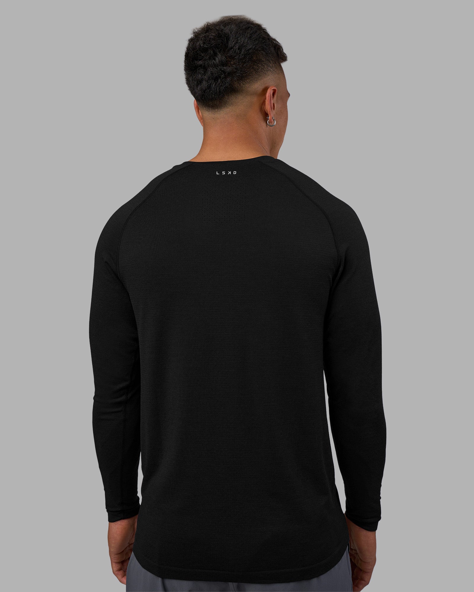 Mens AeroFLX+ Seamless Long Sleeve Tee - Black Marl | LSKD – LSKD US