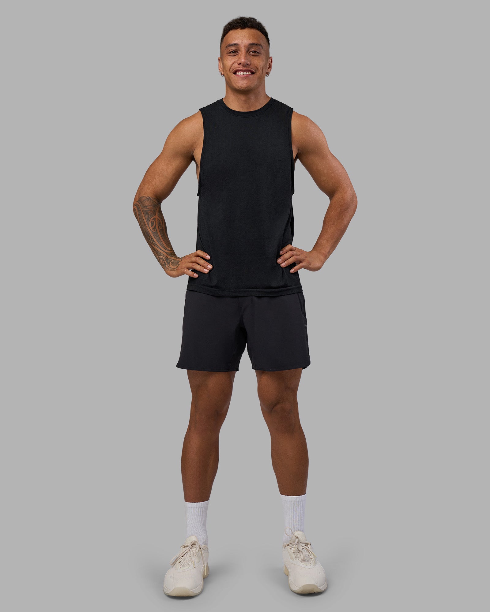 Mens AeroFLX+ Seamless Muscle Tank - Black Marl | LSKD – LSKD US