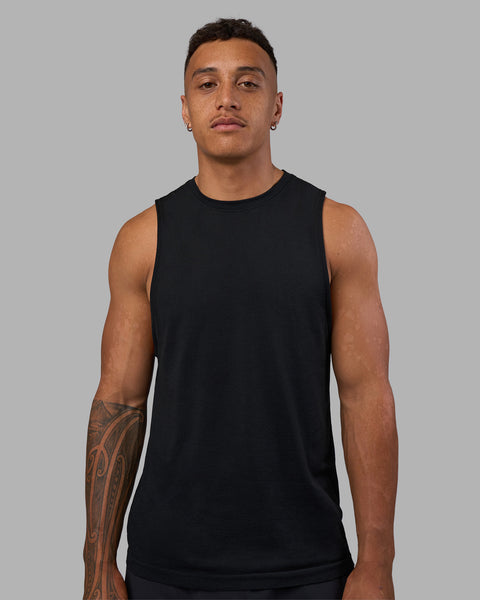 Mens AeroFLX+ Seamless Muscle Tank - Black Marl | LSKD – LSKD US