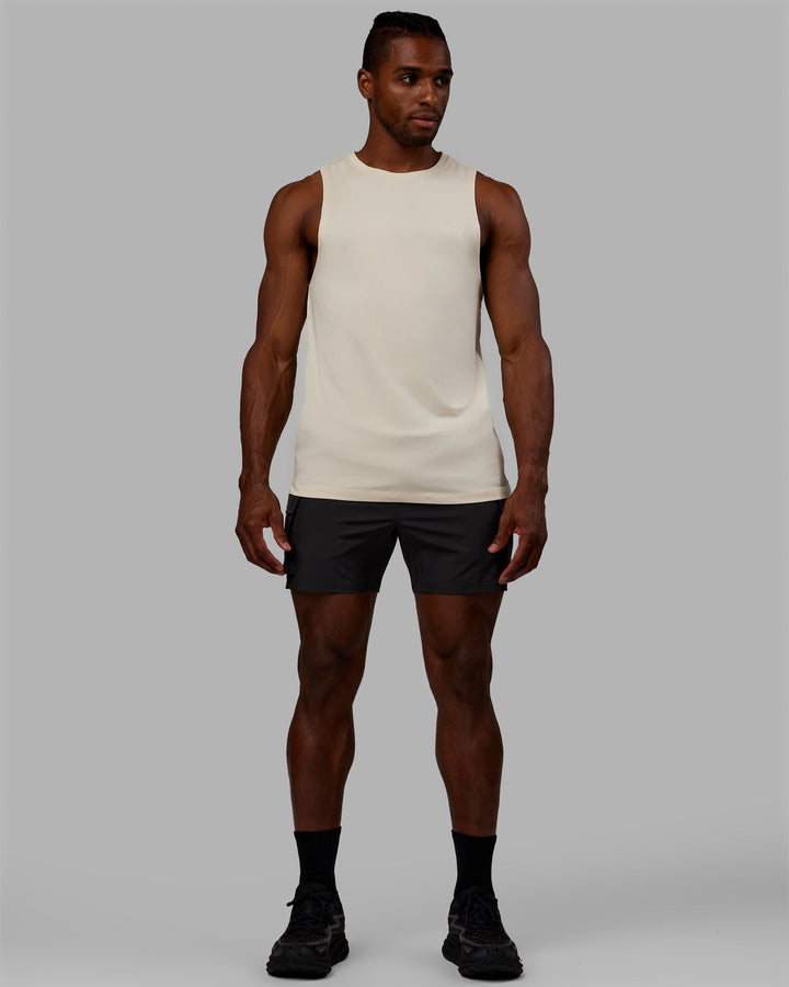 Man wearing Deluxe PimaFLX Tank - Chalk
