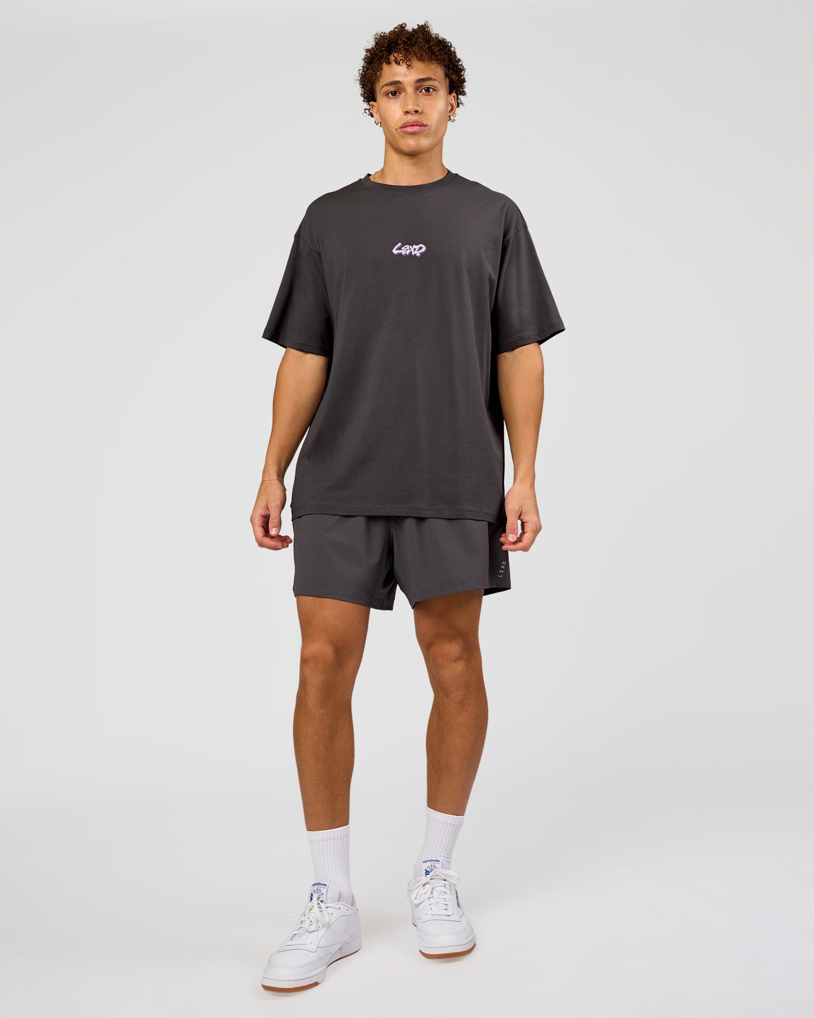 Miami Snatch FLXCotton Oversized Tee - Dark Storm-Marshmallow