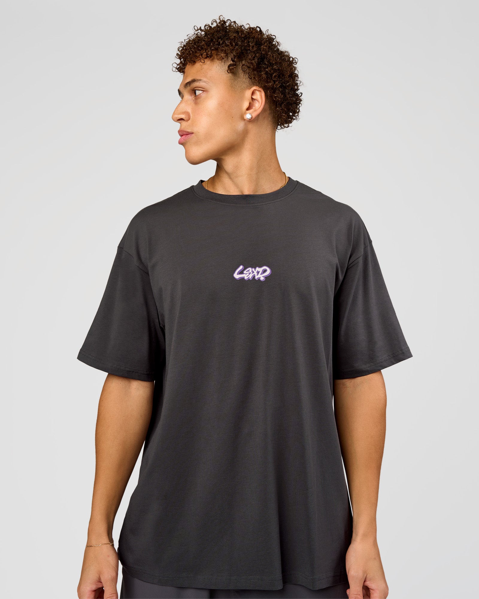 Miami Snatch FLXCotton Oversized Tee - Dark Storm-Marshmallow