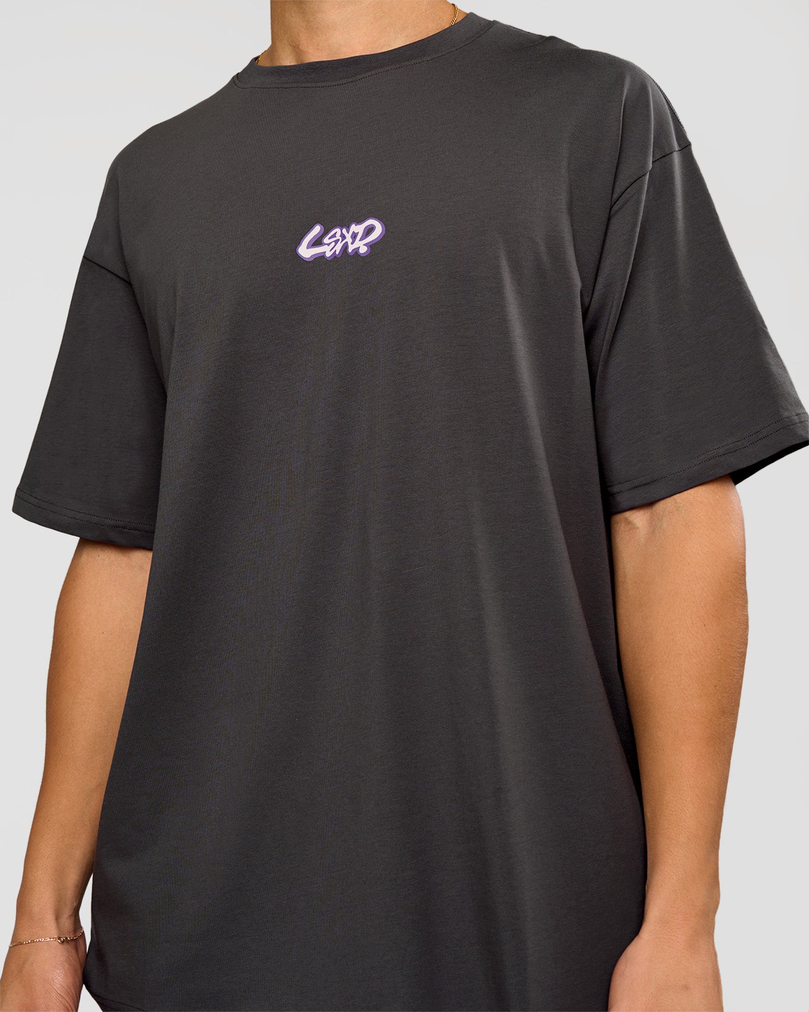 Miami Snatch FLXCotton Oversized Tee - Dark Storm-Marshmallow