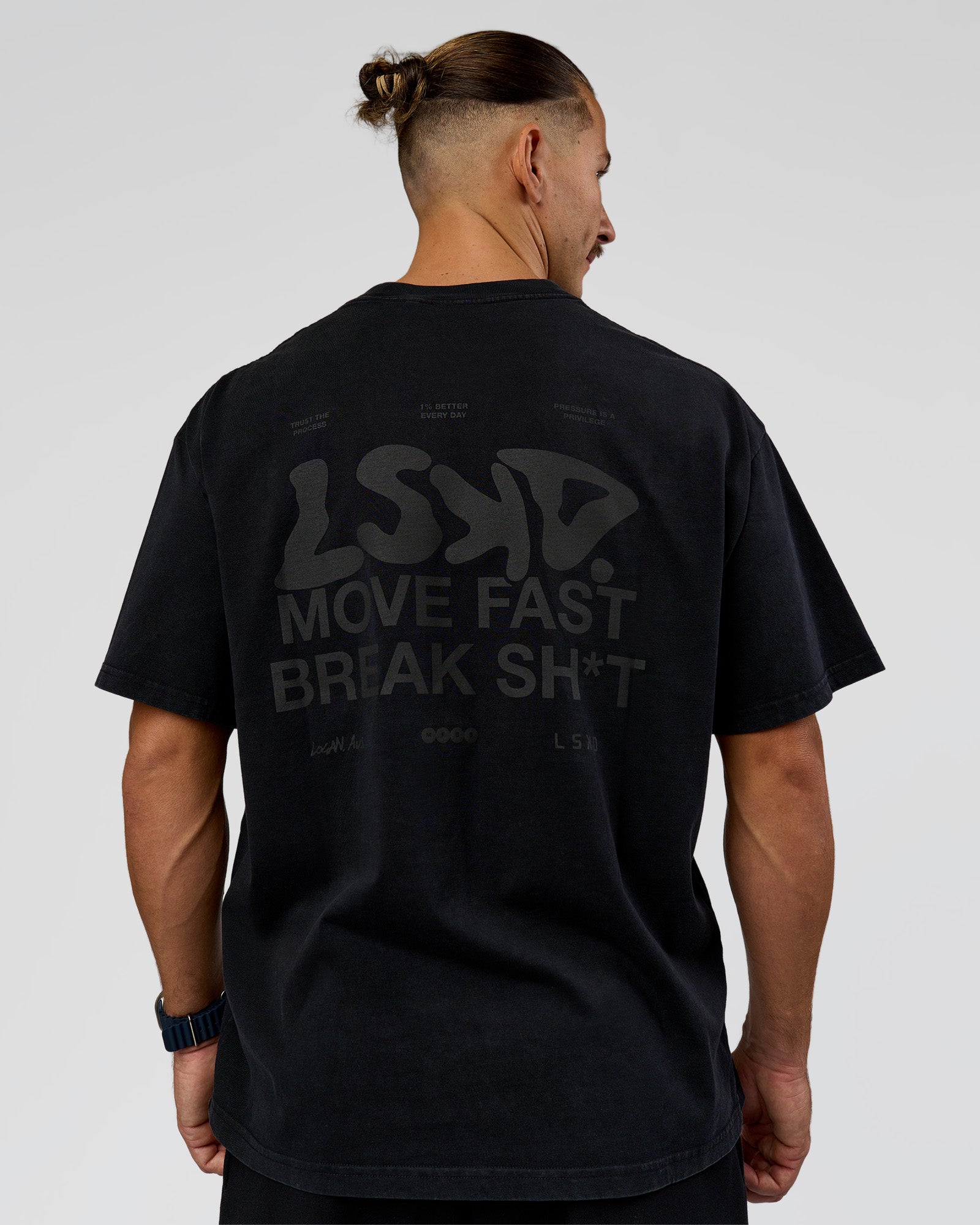 Move Fast Heavyweight Oversized Tee - Black Washed | LSKD – LSKD US