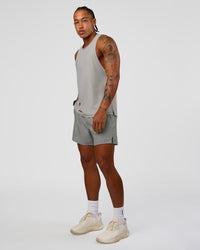 Man wearing Pace 5" Running Short - Alloy | Model:Malebo | Size:M