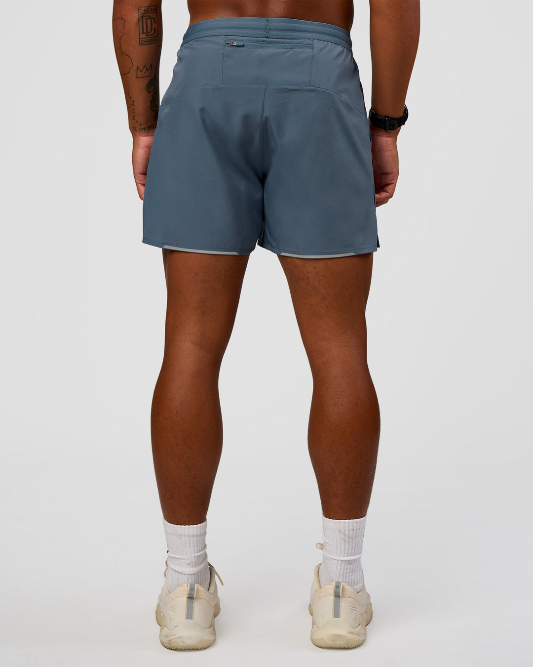 Man wearing Pace 5" Running Short - Blue Mirage | Model:Malebo | Size:M