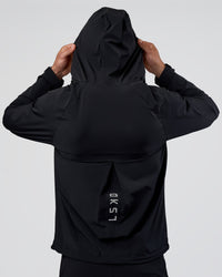 Man wearing Pace Running Jacket - Black | Model:Konnor | Size:M