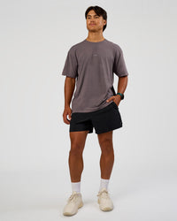 Man wearing Power Oversized Tee - Duskstone Washed | Model:George | Size:M