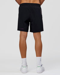 Man wearing Pride Rep 7" Training Shorts - Black - Black | Model:Albert | Size:M