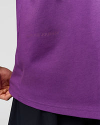 Man wearing Pride Sticker Boxy Tee - Fresh Purple | Model:Albert | Size:M