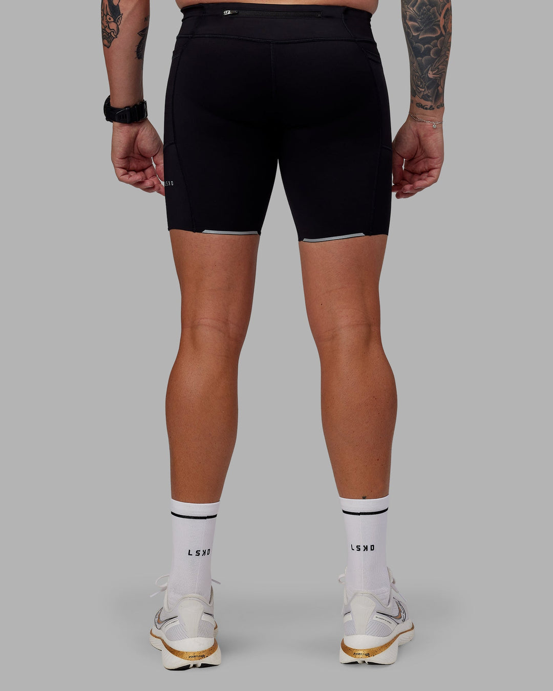 Man wearing Race Day Short Tight 8&quot; in Black | Size:M